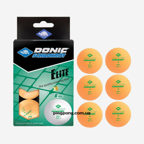 М'ячики Donic Elite 1* 40+ Orange 6pcs